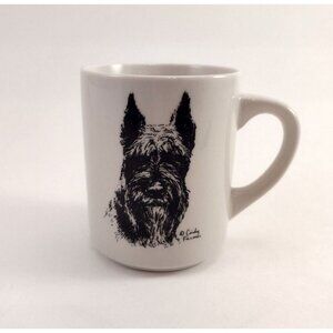 Vintage Cindy Farmer Black & White Terrier Dog Mug Coffee Tea Cup Pet Lover